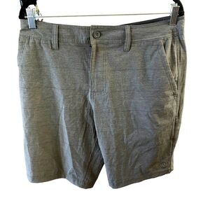 Hang Ten Shorts Men 32 Gray Black Front Zipper and Snap Closure  Drawstring